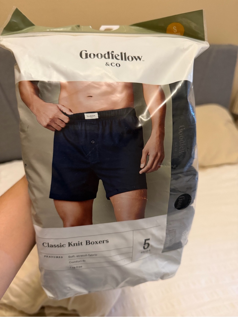 Goodfellow & Co Men's Classic Knit Boxers - Dark Blue
